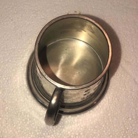 Vtg Birks Pewter Childs Mini Cup Mug Alphabet Letters Numbers Space To Engrave - Picture 7 of 9